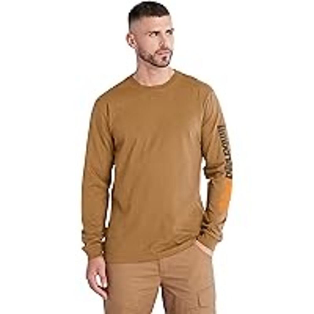 Carhartt Men's Brown Long Sleeve Logo Graphic - Size L